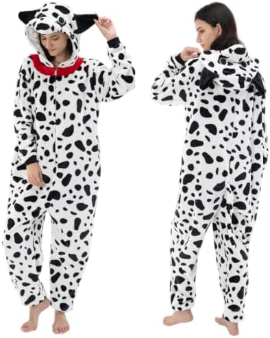Snug Fit Unisex Adult Onesie Pajamas, Flannel Cosplay Animal One Piece Halloween Costume Sleepwear Homewear