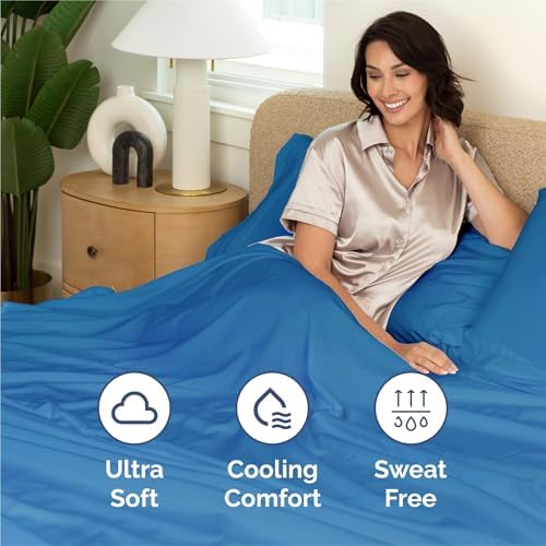 Split King Size 5 Piece Sheet Set - Comfy Breathable & Cooling - Royal Blue