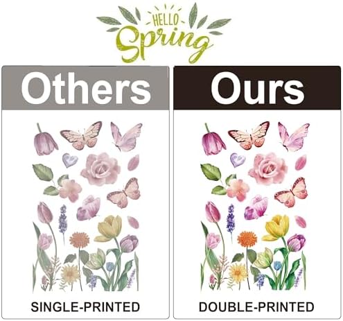 Spring Flower Window clings Decorations Decals Stickers for Office Home