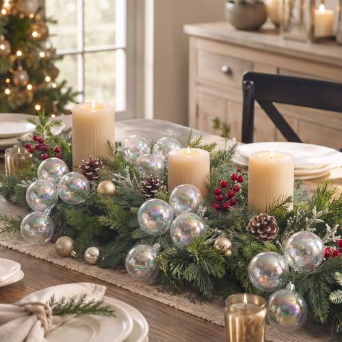 Roowest 4 Sets Large Iridescent Christmas Ball Clusters Ornaments Decor