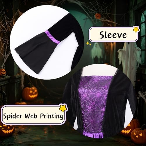 Colorful House Women Wicked Witch Costume Dress with Hat for Halloween