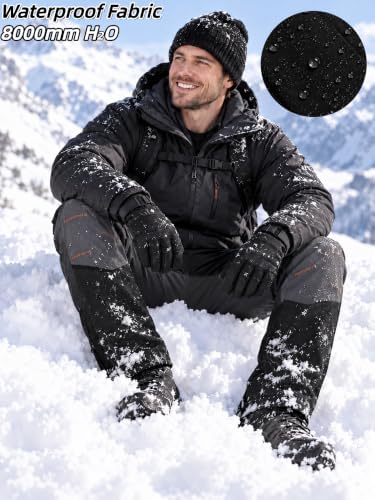 Mens Snow Ski Pants Waterproof Insulated Zipper Bottom Leg