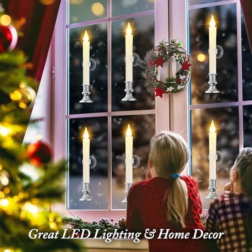 6-Pack Window Candles Battery Operated, Flameless LED Candle Lights