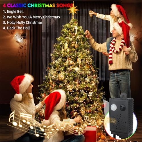 MZD8391 105FT 300LED Christmas Light, Christmas Tree Lights with Music