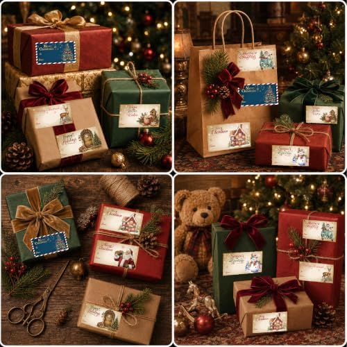 Christmas Gift Tags - 500 PCS Gift Tags Stickers for Christmas Presents
