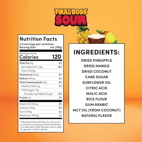 Final Boss Sour, Sour Fruit Chews (4 Pack, Sour Colada)