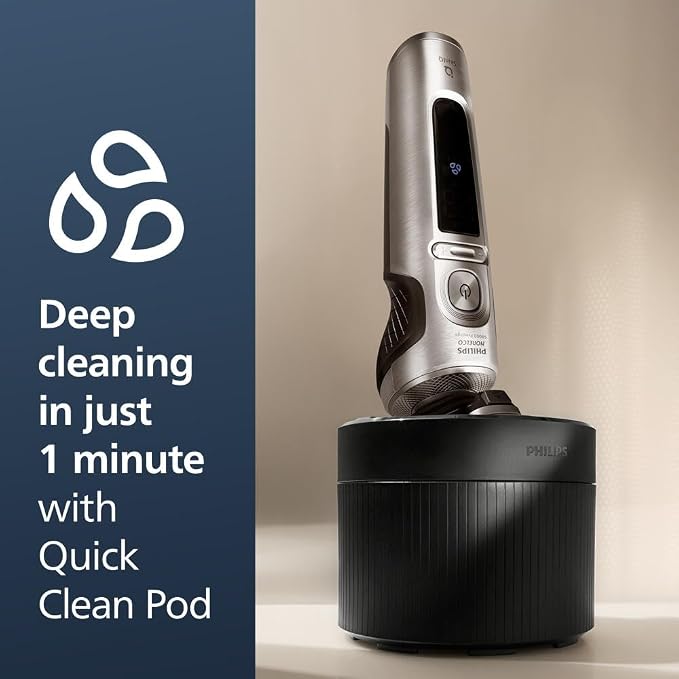 Philips Norelco Shaver Series 9000 Prestige Special Edition, Wet & Dry Electric Shaver, Lift/Cut & SenseIQ Technology, Nose & Precision Trimmer, Cleaning Pod & Premium Case, SP9842/85