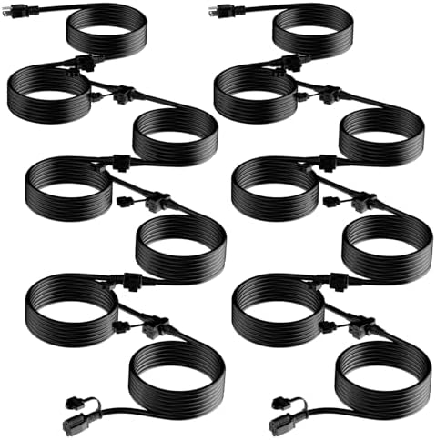 K KASONIC Outdoor Extension Cord 100 FT, Evenly Spaced 12 Outlets, Black