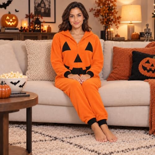 Just Love Women's Adult Onesie Skeleton Halloween Costume with Hood