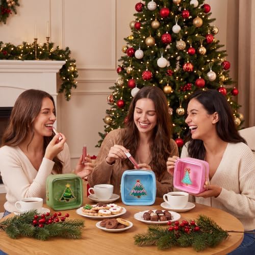 Abbylike 12 Pcs Christmas Preppy Patch Makeup Bags Bulk Polyester Holiday Makeup Bag Skincare Pouch Xmas Zipper Cosmetic Pouch Preppy Thing for Travel Christmas Women Gift (Classic, Colorful)