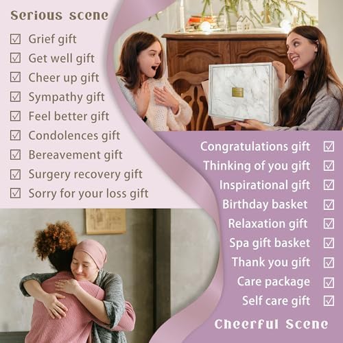AHAGIFTREE Gift Baskets For Women,12PC Birthday Gifts,Mother's Day Thinking Of you Gifts for Women,Care Package,Grief,Sympathy,thank you,Condolences (Purple)