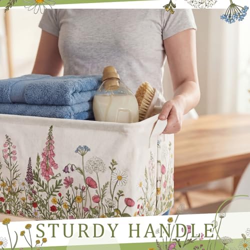 CHENGU 6 Pack Flower Storage Bins Collapsible Wildflower Basket with Handle