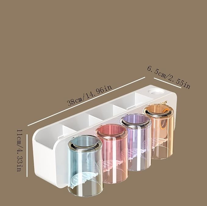 Toothbrush Rack Toothbrush Rack Free Punching Wall-Mounted Mouthwash Cup Brush Color Tooth Cup Wall-Mounted Bathroom Shelf Family Rack Bathroom Toothbrush Holder