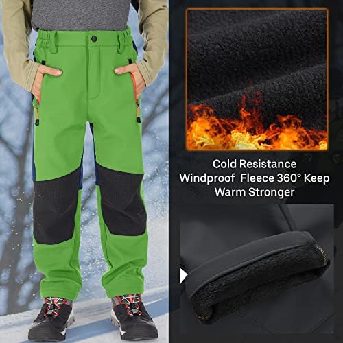Jessie Kidden Kids Boys Girls Youth Waterproof Hiking Ski Snow Fleece Pants