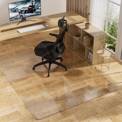 Clear Office Chair Mat for Hard Floors, Plastic Floor Protector for Chairs