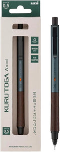 KURUTOGA Mitsubishi Pencil Mechanical Pencil Wood 0.5mm Steel Gray M5KW1P.23 With Original Stylus Ballpoint Touch Pen