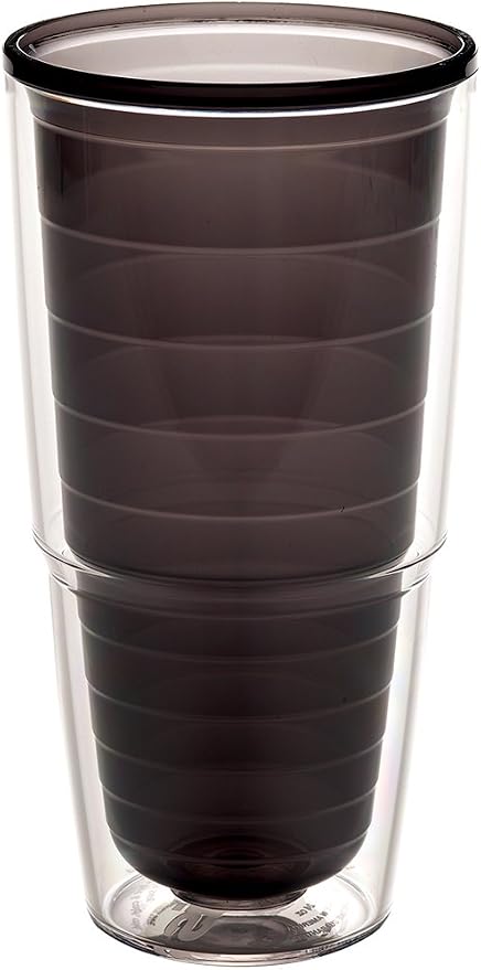 Tervis Clear & Colorful Tabletop Made in USA Double Walled Insulated Tumbler Travel Cup Keeps Drinks Cold & Hot, 24oz, Quartz | Made in USA, Double-wall Insulated, Shatterproof, BPA-Free, Dishwasher Safe, Fits Most Cupholders, Gifts under $25