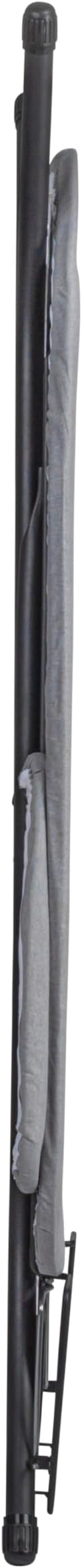 Household Essentials Ultra Ironing Board, 4-Leg, with Steel Top and Iron Rest, Cotton Cover with Fiber Pad, Heat and Stain Resistant, Matte Black Frame, Grey Cover
