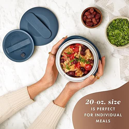 Crock-Pot 20oz Portable Electric Food Warmer, Personal Lunch Box Keeps Food Spill-Free & Warm, Ideal for Travel, Work, Car, On-the-Go, Dishwasher-Safe, Giftable, Faded Blue