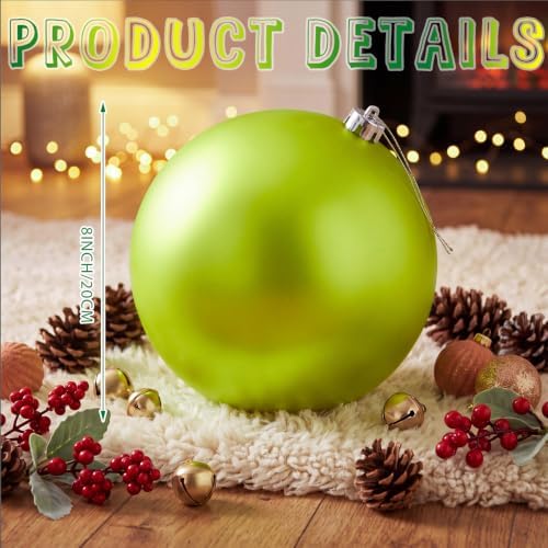 Threan 8 Inch Lime Green Matte Large Christmas Ball Ornament