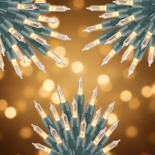 Clear Christmas Lights, 60FT 300 Count Incandescent Mini String Lights, Connectable Waterproof Fairy Light Christmas Decorations for Indoor Outdoor Xmas Tree Garland Garden Patio Party Wedding Decor