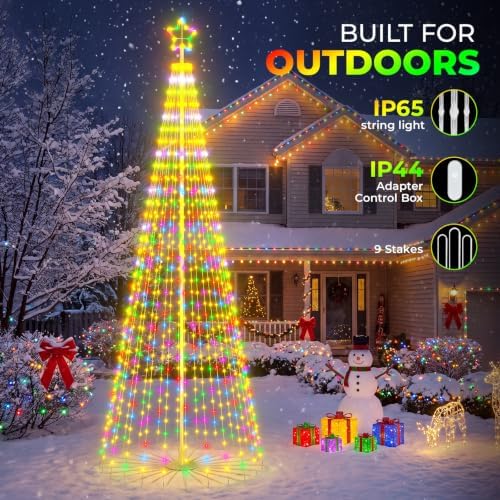 Avatar Controls 12FT LED Outdoor Christmas Tree, Smart RGB Cone Tree Lights