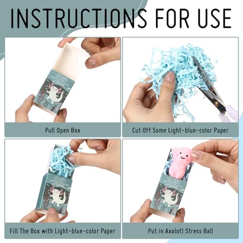40 Sets Positive Gifts Axolotl Party Favors with Support Boxes