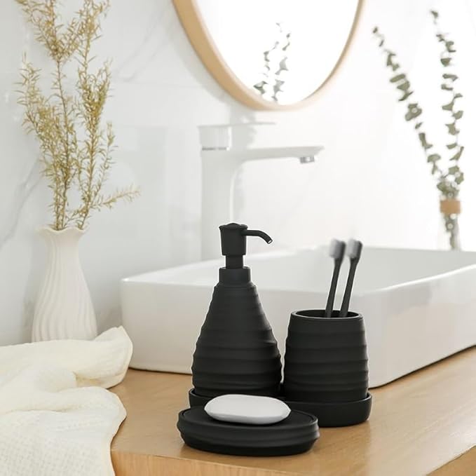 JSEIAJB Hand Sanitizer Bottle Toothbrush Cup Tray Soap Box Bathroom Bathroom Toiletry Kit