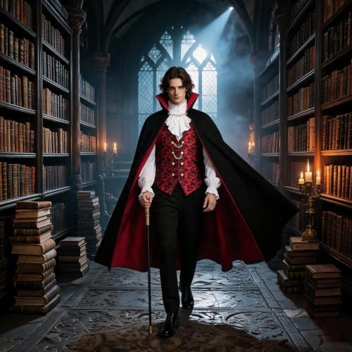 Adult Vampire Costume for Men Halloween Costumes Accessories Set