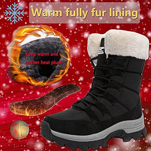ziitop Womens Winter Snow Boots Waterproof Fur Lined Warm