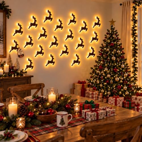 LED Reindeer Wall Decorations Festive Christmas Lighting for Indoor Display