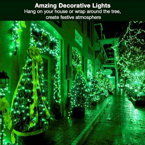 BrizLabs Christmas Lights, 69.6ft 300 Count Green String Lights, Connectable Incandescent Mini Light, 120V UL Certified Light String for Xmas Tree Indoor Outdoor St. Patrick's Day Party Decor