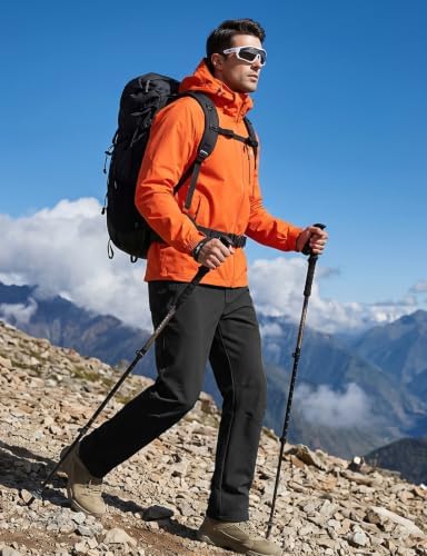 Gopune Men's Fleece Lined Snow Ski Pants Winter Waterproof Hiking Pants