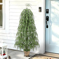 4FT Cascading Norfolk Pine Tree with Pot, Small Christmas Tree