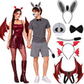 Junkin 8 Pcs Halloween Dragon Donkey Costume for Couple