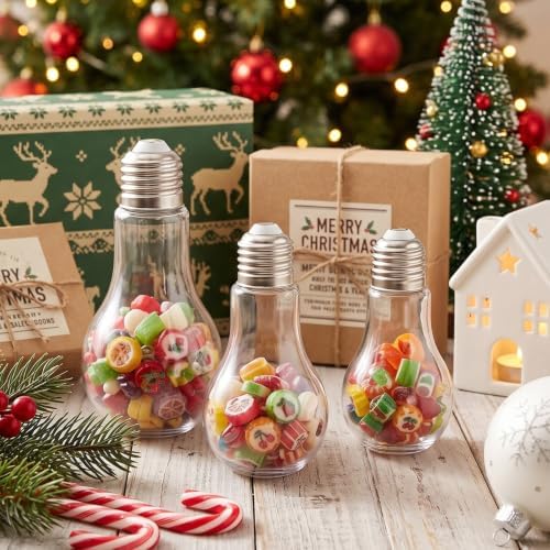 Tessco for you 1 Pcs 3.4 oz/ 100 ml Plastic Light Bulb Jars, Silver