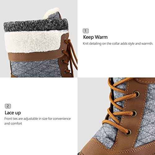 mysoft Women's Winter Snow Boots Waterproof Insulated Mid Calf Booties