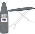 Full Size Ironing Board Made in USA – Dark Grey by Seymour Home Products 4 Heavy-Duty Steel Legs Perforated Top for Steam Includes Cover & Pad Sturdy, Foldable Iron Board for Home & Laundry