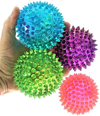 JA-RU Light Up Ball (1 Ball) Rubber Spiky Balls for Kids 699-1