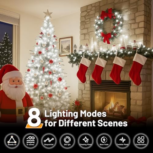 328FT White Christmas Lights, 1000 LED Outdoor Xmas String Lights