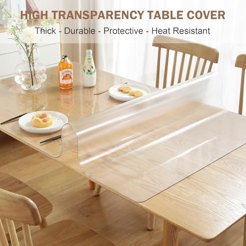 LovePads Frosted Table Cover Protector 36 x 66 in, 1.5mm Thick Plastic Mat
