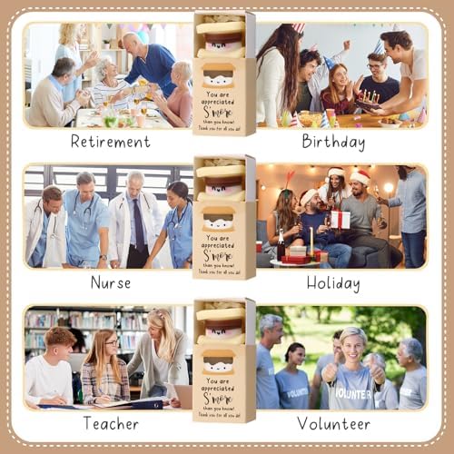 Wettarn 72 Pcs S'More Balls Appreciation Gifts with Thank You Box