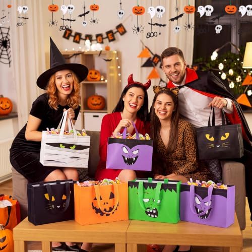 Paterr 30 Pcs Halloween Candy Bags Reusable Non Woven Treat Gift Bags