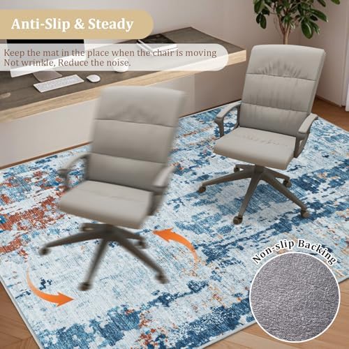 Office Chair Mat for Hardwood Floor, 72"x48" Easy Glide Computer Chair Mat Protector for Rolling Chair Under Desk Rug Nonslip Backing, Machine Wash