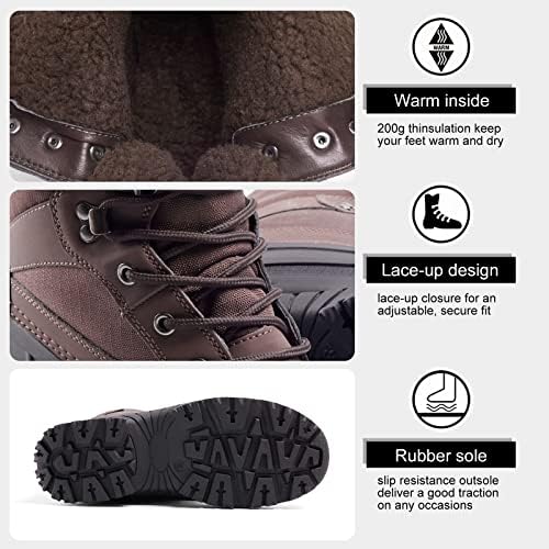 ALEADER Men's Waterproof Winter Snow Boots Thinsulate