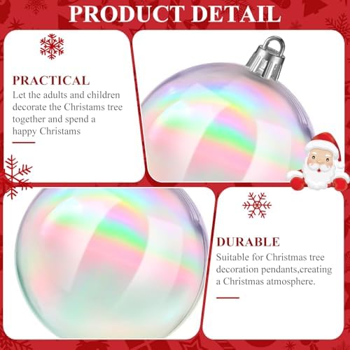 Shappy 100 Pcs Christmas Iridescent Ornaments Halloween Cauldron DIY, Clear