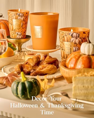 M&SENSE Pumpkin Spice Soy Candle, 35oz 3-Wick, Autumn Harvest Gift