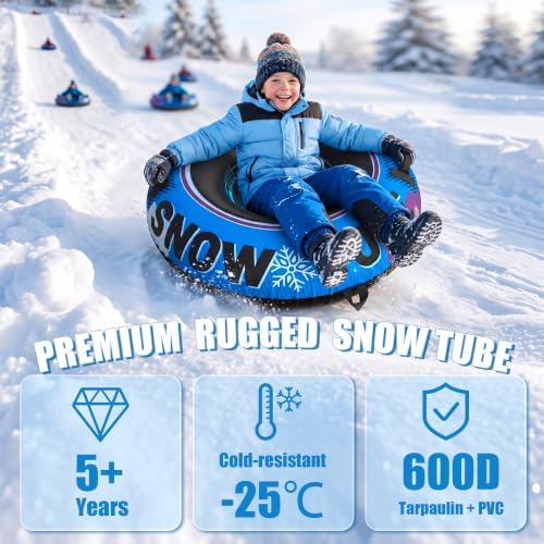 48'' Inflatable Snow Tube with Premium Canvas Cover