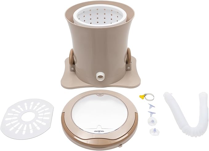 2.4Gal Manual Clothes Dryer Portable Mini Dryer for Clothes, Foot Powered Compact Spin Dryer Machine, Non Electric Laundry Dryer for RV, Camping, School, Apartment, Dorm (Khaki)