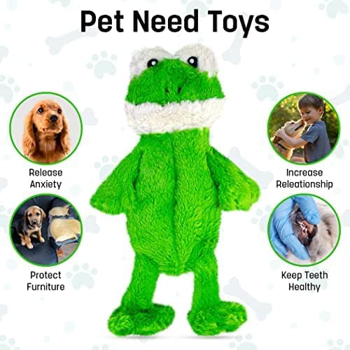 FGA MARKETPLACE Racoon-Squirrel-Duck-Frog-Monkey Flat NO Stuffing NO Squeak Plush Dog Toy, Funny Style Will Entertain Your Pet for Hours